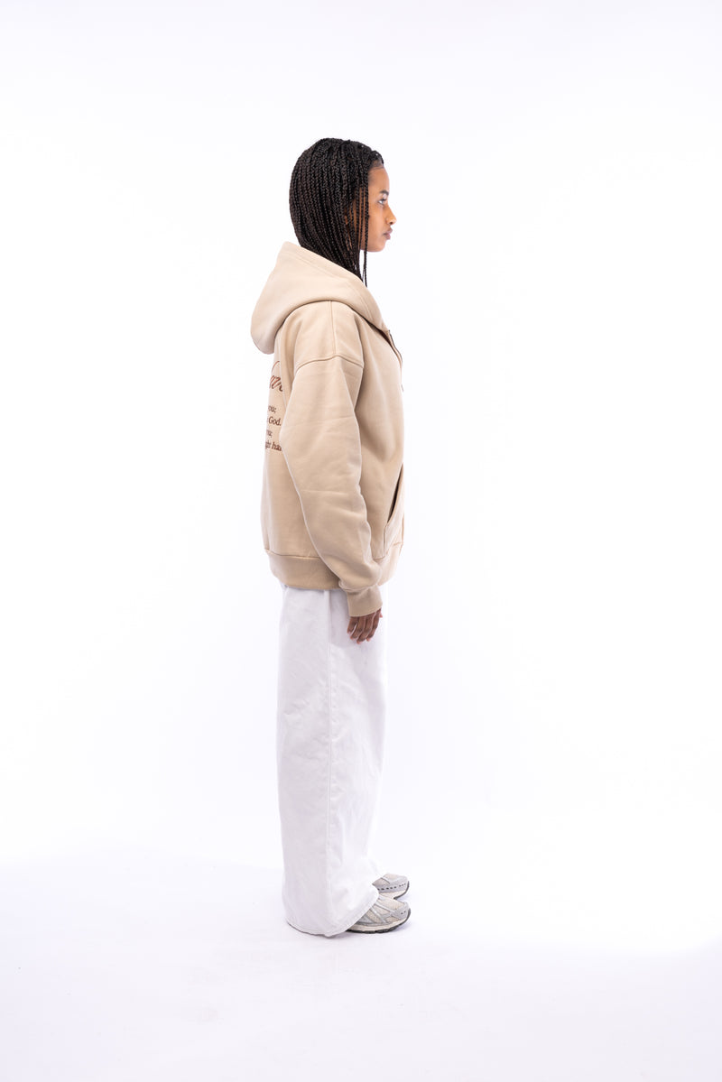 Isaiah 41:10 Zip-Up Hoodie Creamy